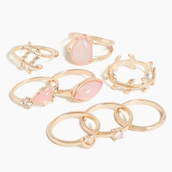 Torrid Gold-Tone & Blush Faux Stone Ring Set Of 8